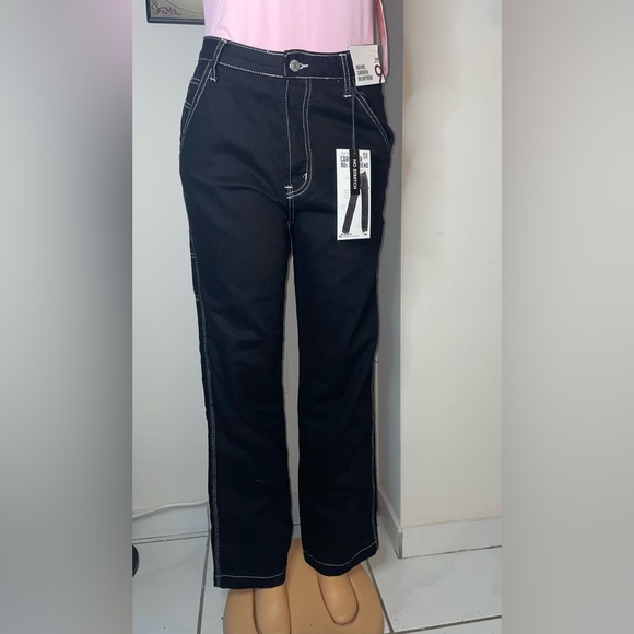 NWT SONG  JEAN BLACK HIGH RISE CANPERTER 80’ BOYFRIEND SIZE 9/29 jr - Picture 3 of 9